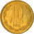 Moeda, Chile, 10 Pesos, 2010, Santiago, EF(40-45), Alumínio-Bronze, KM:228.2