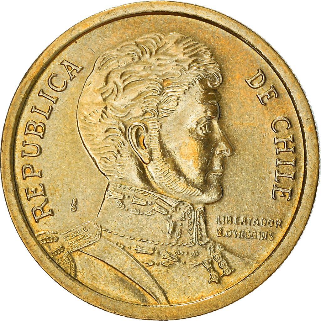Moneda, Chile, 10 Pesos, 2012, Santiago, MBC+, Aluminio - bronce, KM:228.2