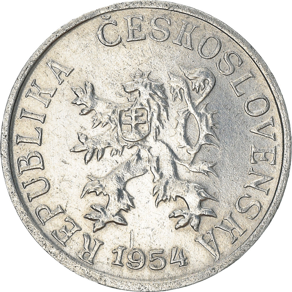 Moneta, Cecoslovacchia, Haler, 1954, BB+, Alluminio, KM:35