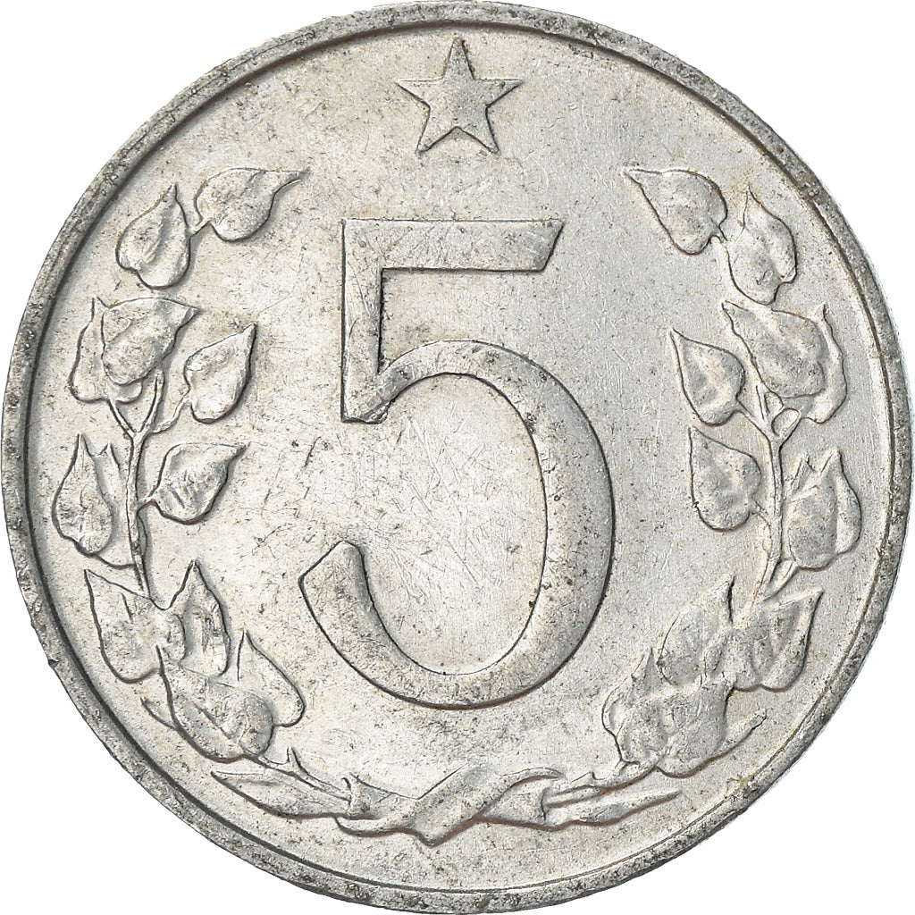 Moneta, Cecoslovacchia, 5 Haleru, 1967, MB+, Alluminio, KM:53