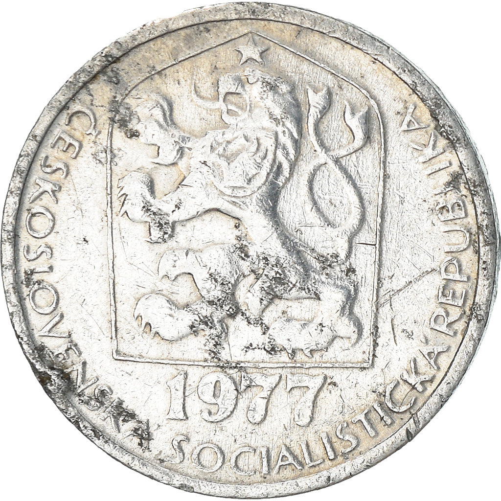 Moneta, Cecoslovacchia, 5 Haleru, 1977, MB+, Alluminio, KM:86