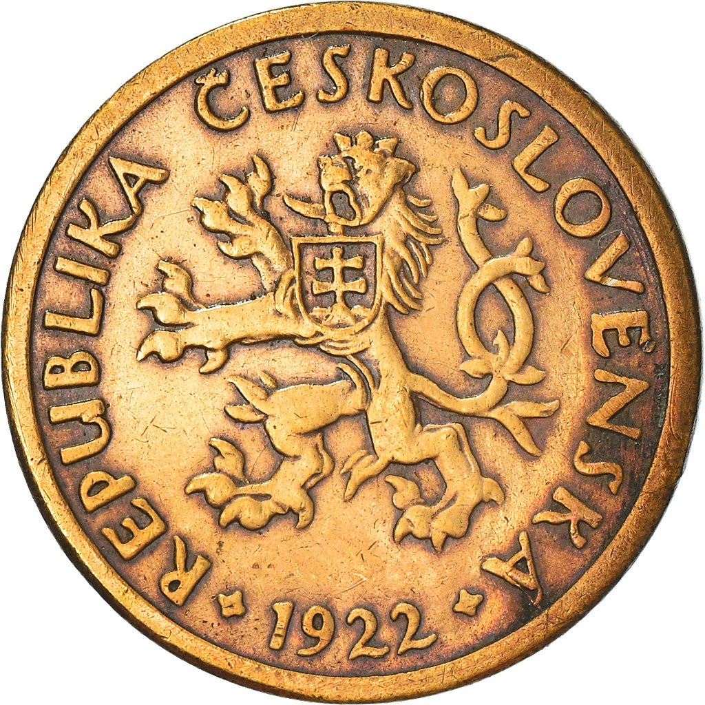 Moneta, Cecoslovacchia, 10 Haleru, 1922, MB, Bronzo, KM:3