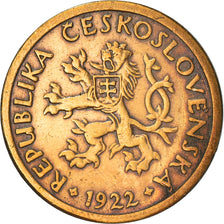 Moneta, Cecoslovacchia, 10 Haleru, 1922, MB, Bronzo, KM:3