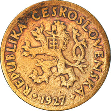 Moneta, Cecoslovacchia, 10 Haleru, 1927, MB, Bronzo, KM:3