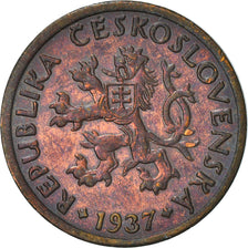Moneta, Cecoslovacchia, 10 Haleru, 1937, BB+, Bronzo, KM:3
