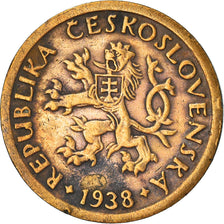 Moneta, Cecoslovacchia, 10 Haleru, 1938, MB+, Bronzo, KM:3