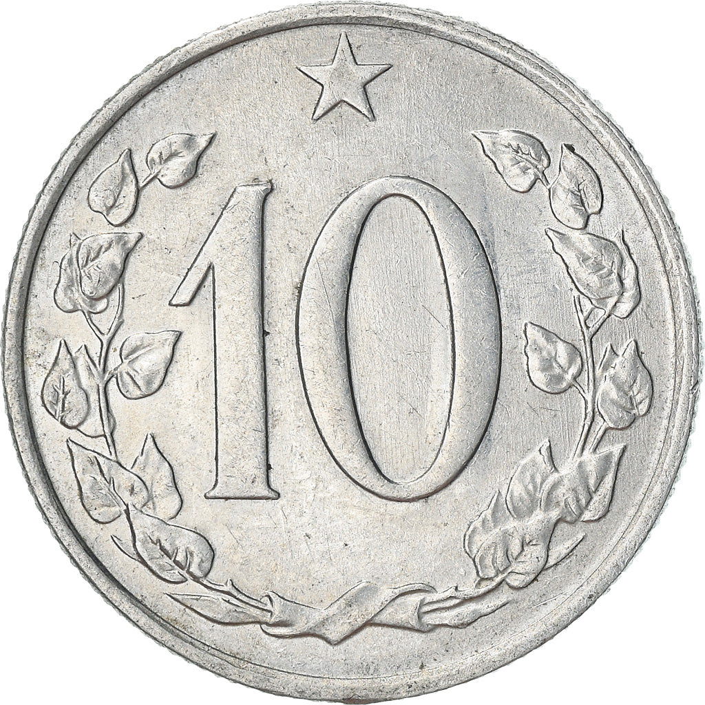 Coin, Czechoslovakia, 10 Haleru, 1966, AU(50-53), Aluminum, KM:49.1