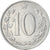 Moeda, Checoslováquia, 10 Haleru, 1966, AU(50-53), Alumínio, KM:49.1