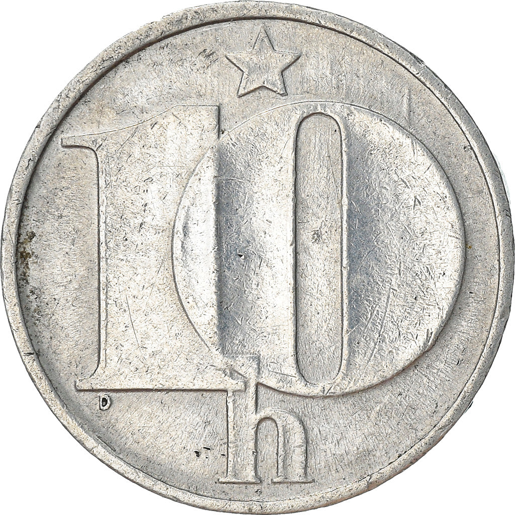 Moneta, Cecoslovacchia, 10 Haleru, 1974, MB+, Alluminio, KM:80