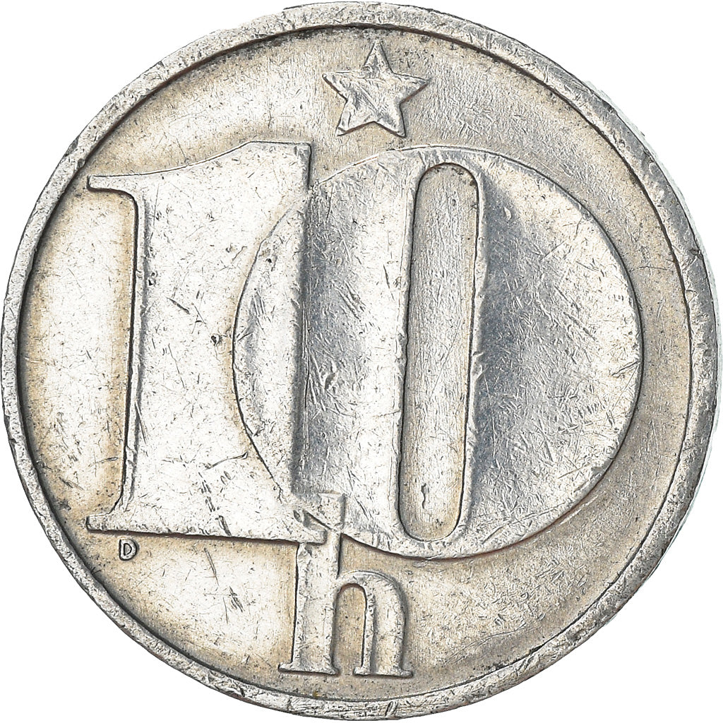 Münze, Tschechoslowakei, 10 Haleru, 1975, S+, Aluminium, KM:80