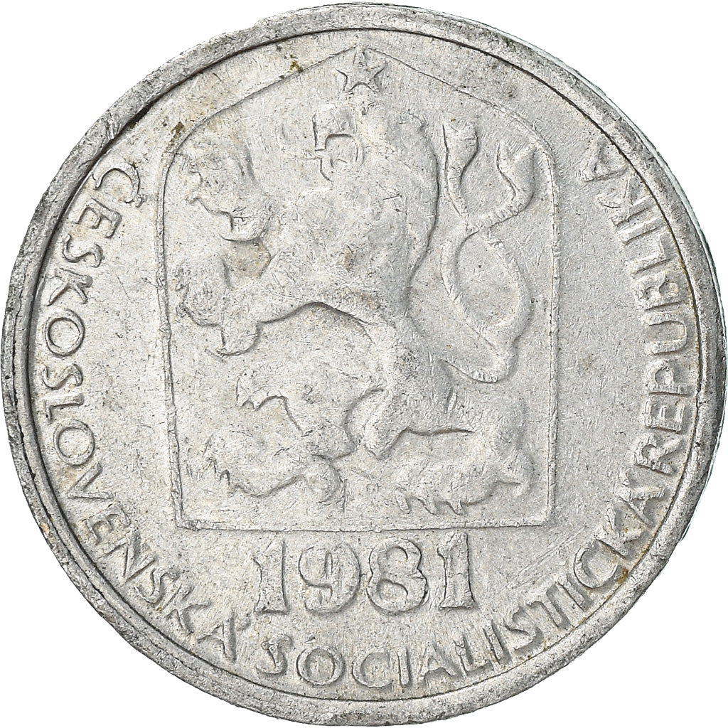 Münze, Tschechoslowakei, 10 Haleru, 1981, S+, Aluminium, KM:80