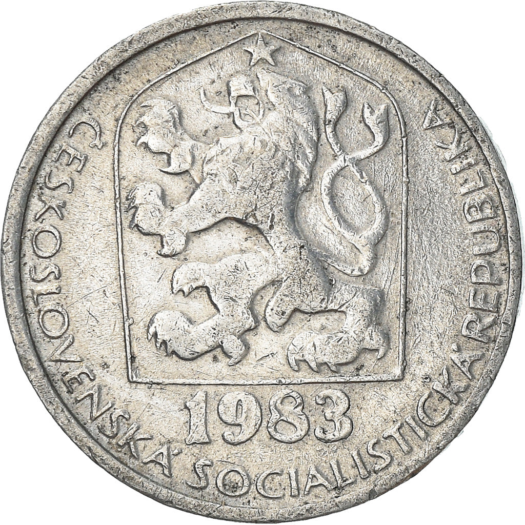 Münze, Tschechoslowakei, 10 Haleru, 1983, S+, Aluminium, KM:80