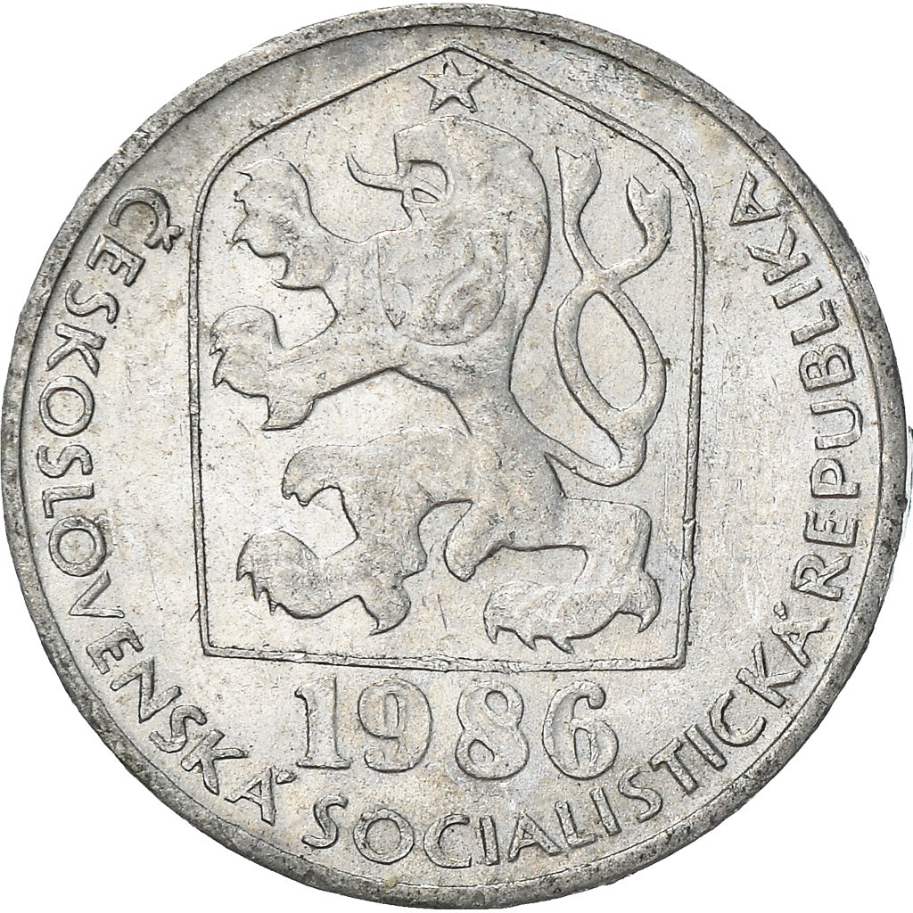 Münze, Tschechoslowakei, 10 Haleru, 1986, SS+, Aluminium, KM:80