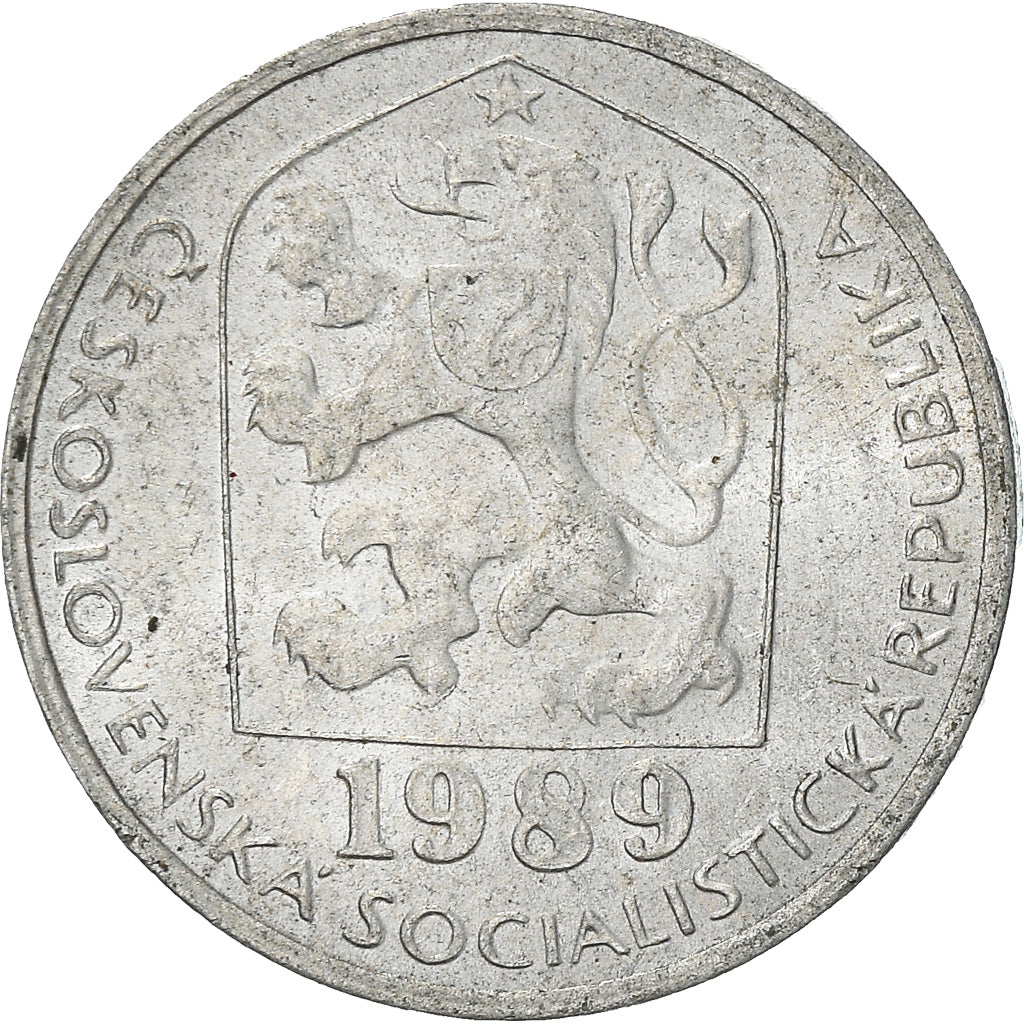 Monnaie, Tchécoslovaquie, 10 Haleru, 1989, TTB+, Aluminium, KM:80