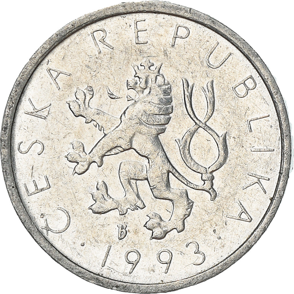 Münze, Tschechische Republik, 10 Haleru, 1993, SS+, Aluminium, KM:6