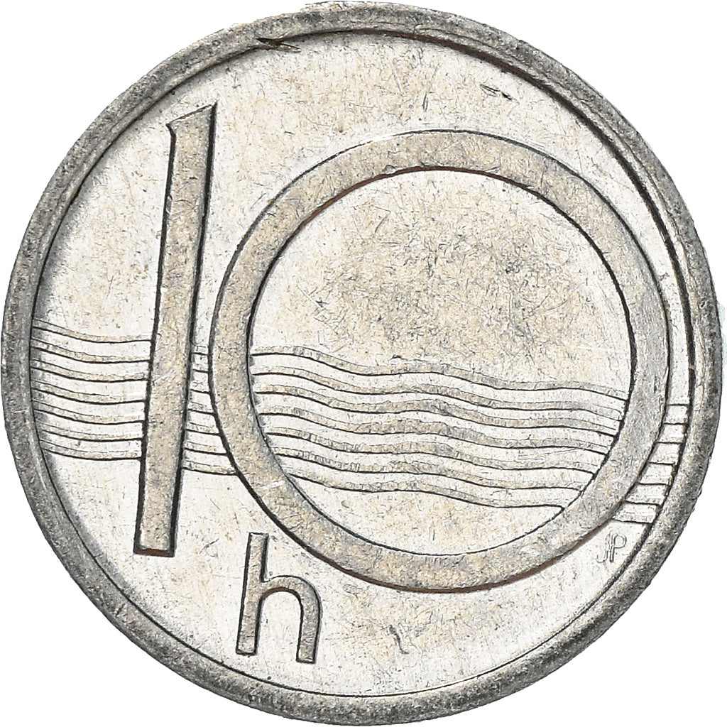 Münze, Tschechische Republik, 10 Haleru, 1993, SS+, Aluminium, KM:6