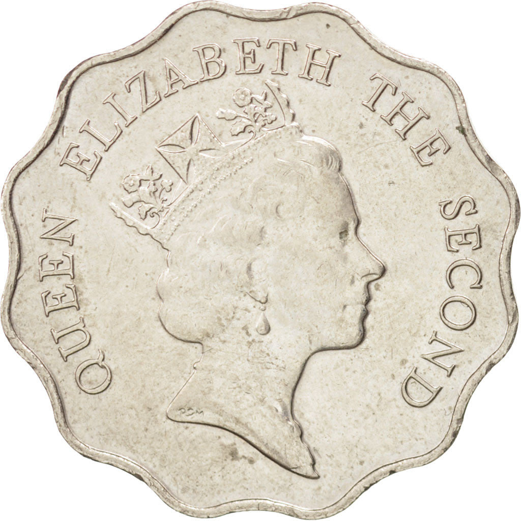 HONG KONG, 2 Dollars, 1986, KM #60, AU(55-58), Copper-Nickel, 28, 8.50