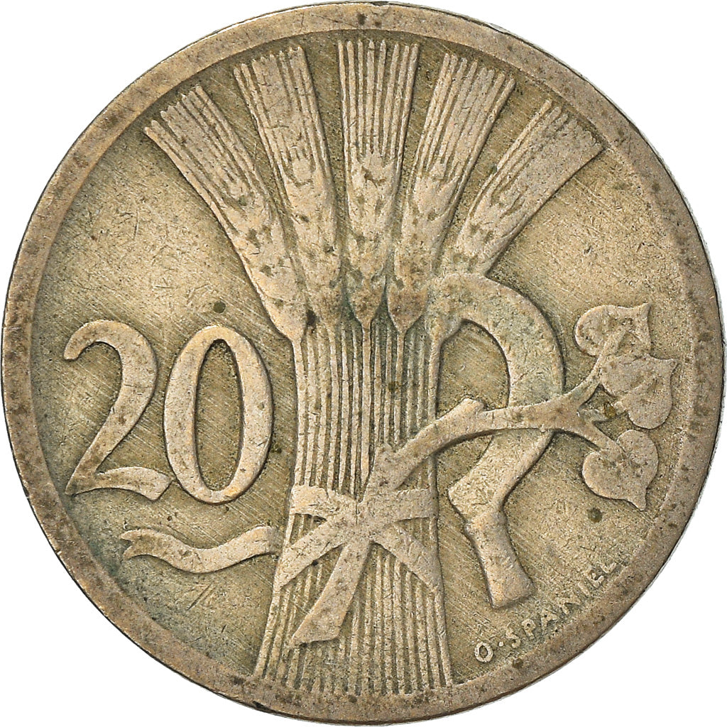 Moneta, Cecoslovacchia, 20 Haleru, 1924, MB, Rame-nichel, KM:1
