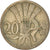 Moneta, Czechosłowacja, 20 Haleru, 1924, VF(20-25), Miedź-Nikiel, KM:1