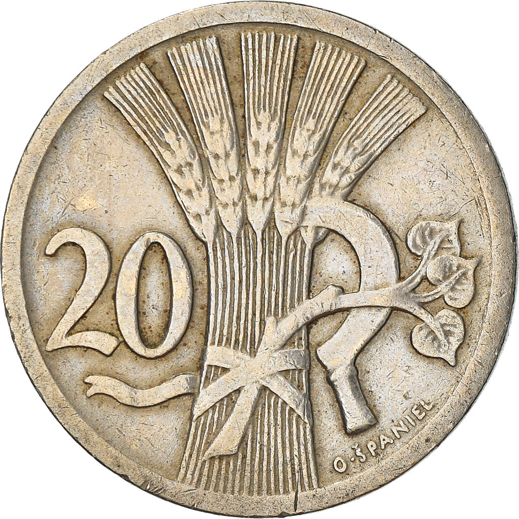 Moneta, Cecoslovacchia, 20 Haleru, 1928, MB, Rame-nichel, KM:1