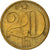 Moneta, Czechosłowacja, 20 Haleru, 1976, AU(50-53), Mosiądz niklowy, KM:74