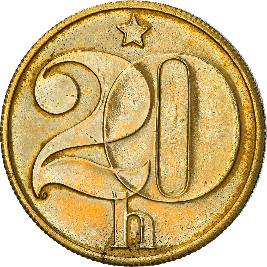 Moneta, Cecoslovacchia, 20 Haleru, 1982, MB+, Nichel-ottone, KM:74