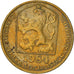 Moneta, Czechosłowacja, 20 Haleru, 1984, VF(30-35), Mosiądz niklowy, KM:74