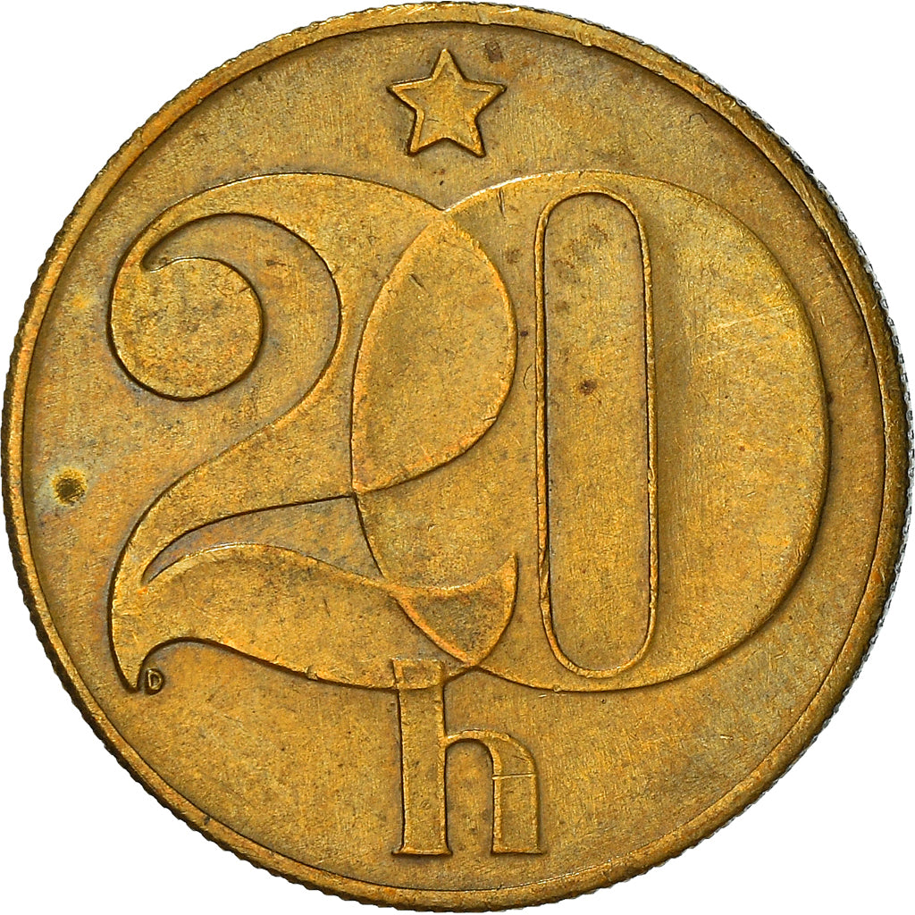 Moeda, Checoslováquia, 20 Haleru, 1984, VF(30-35), Níquel-Latão, KM:74