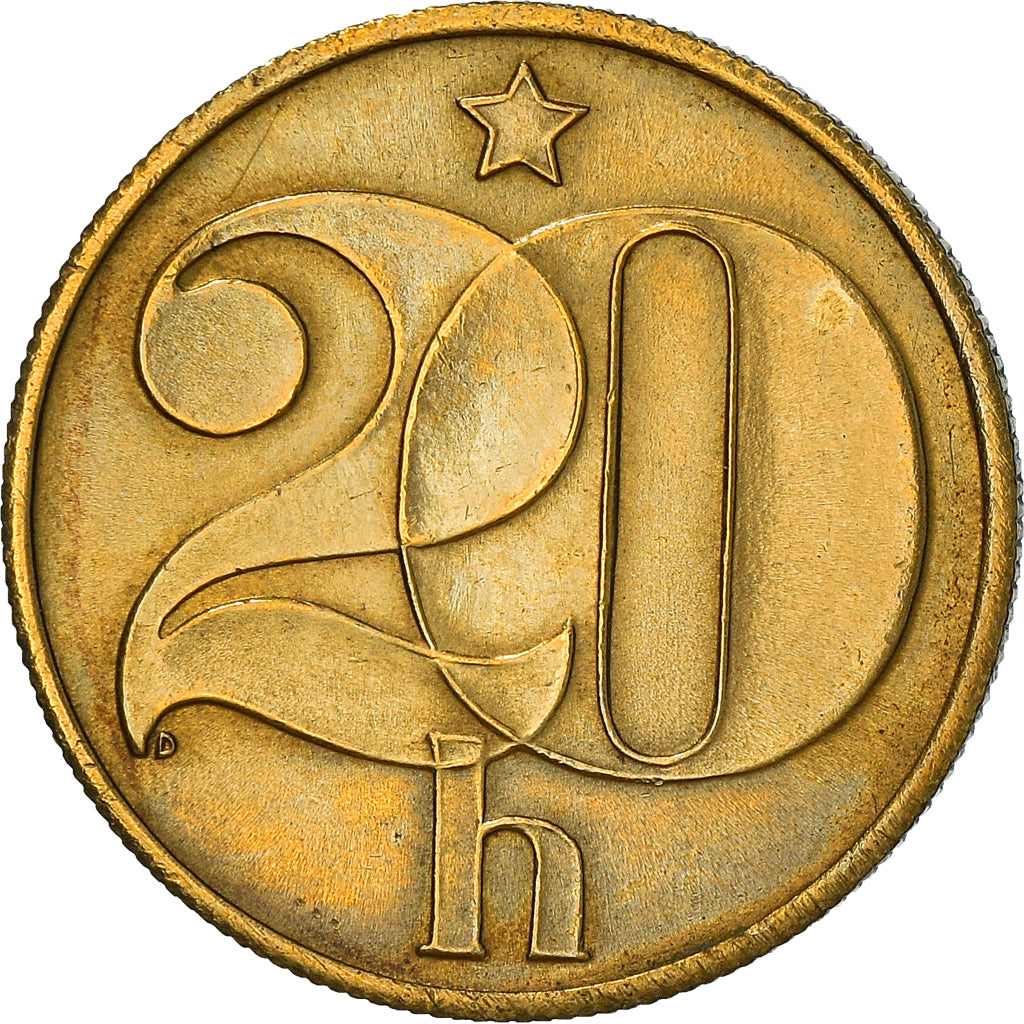 Moneta, Cecoslovacchia, 20 Haleru, 1987, BB+, Nichel-ottone, KM:74