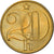 Moneta, Czechosłowacja, 20 Haleru, 1989, MS(64), Mosiądz niklowy, KM:74