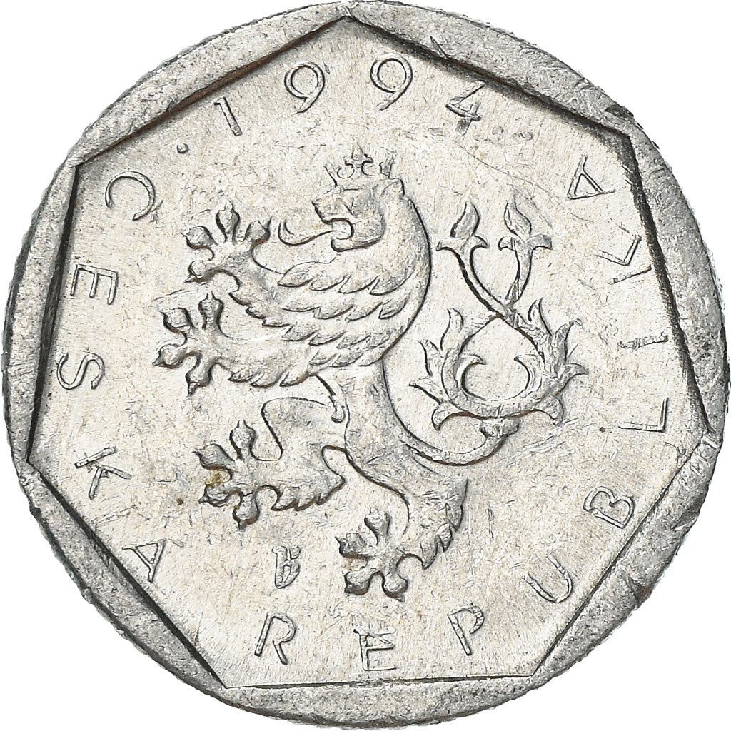 Moneta, Czechy, 20 Haleru, 1994, AU(50-53), Aluminium, KM:2.1