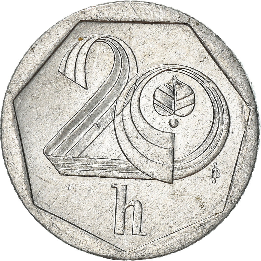 Moneda, República Checa, 20 Haleru, 1999, Jablonec nad Nisou, MBC+, Aluminio