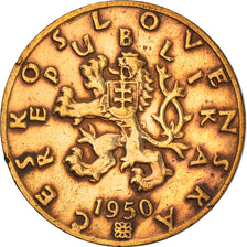 Münze, Tschechoslowakei, 50 Haleru, 1950, S, Bronze, KM:21