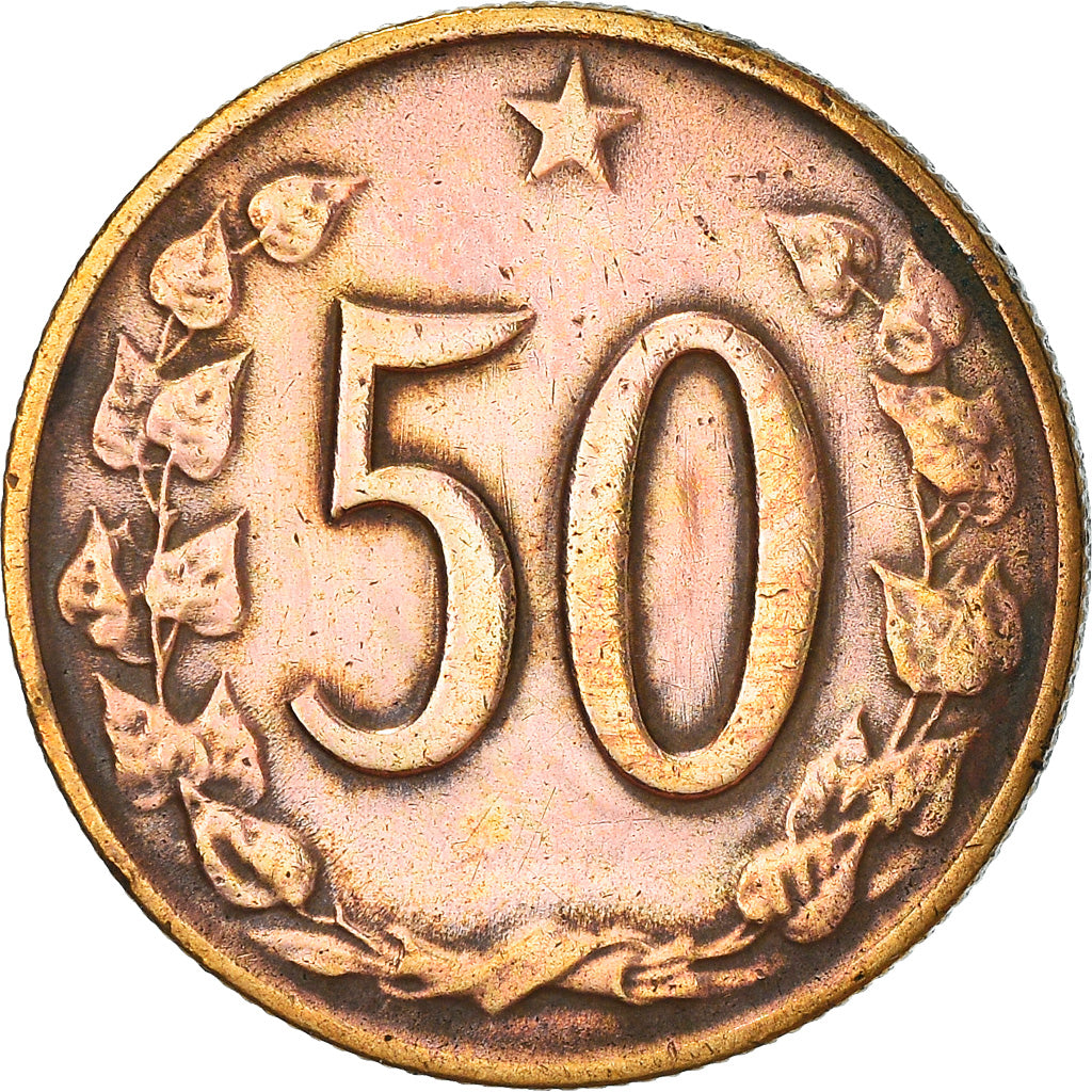 Münze, Tschechoslowakei, 50 Haleru, 1963, S, Bronze, KM:55.1