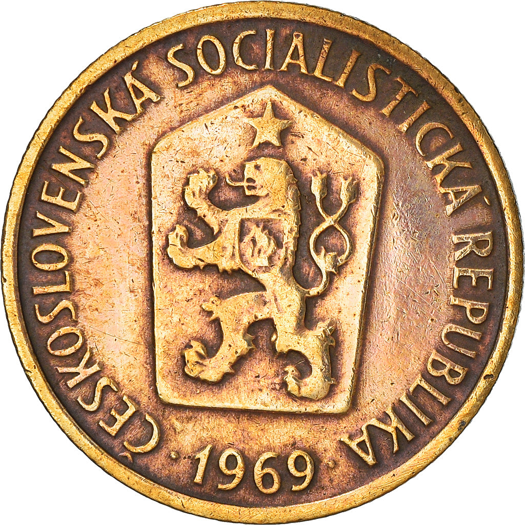 Moneta, Cecoslovacchia, 50 Haleru, 1969, MB+, Bronzo, KM:55.1