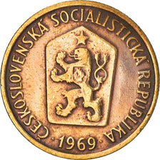 Moneta, Cecoslovacchia, 50 Haleru, 1969, MB+, Bronzo, KM:55.1