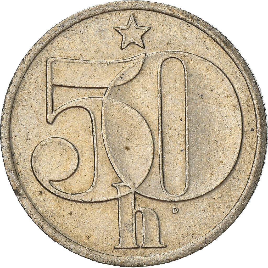 Münze, Tschechoslowakei, 50 Haleru, 1978, S+, Copper-nickel, KM:89