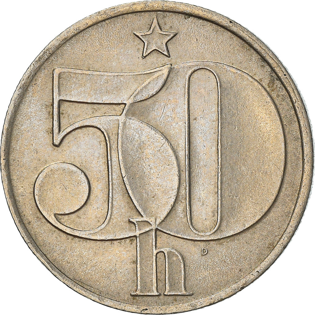 Münze, Tschechoslowakei, 50 Haleru, 1982, S+, Copper-nickel, KM:89