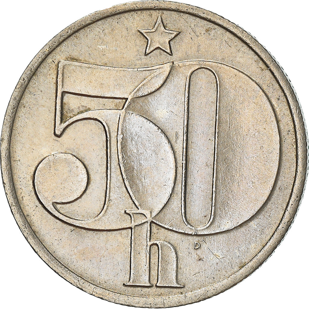 Munten, Tsjecho-Slowakije, 50 Haleru, 1985, ZF+, Copper-nickel, KM:89