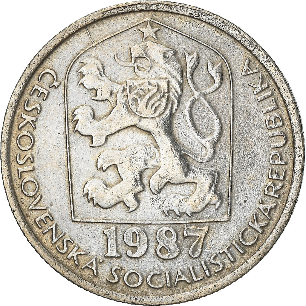 Moneta, Czechosłowacja, 50 Haleru, 1987, AU(50-53), Miedź-Nikiel, KM:89