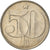 Moneta, Czechosłowacja, 50 Haleru, 1990, AU(50-53), Miedź-Nikiel, KM:89