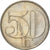 Moneta, Czechosłowacja, 50 Haleru, 1991, VF(30-35), Miedź-Nikiel, KM:144