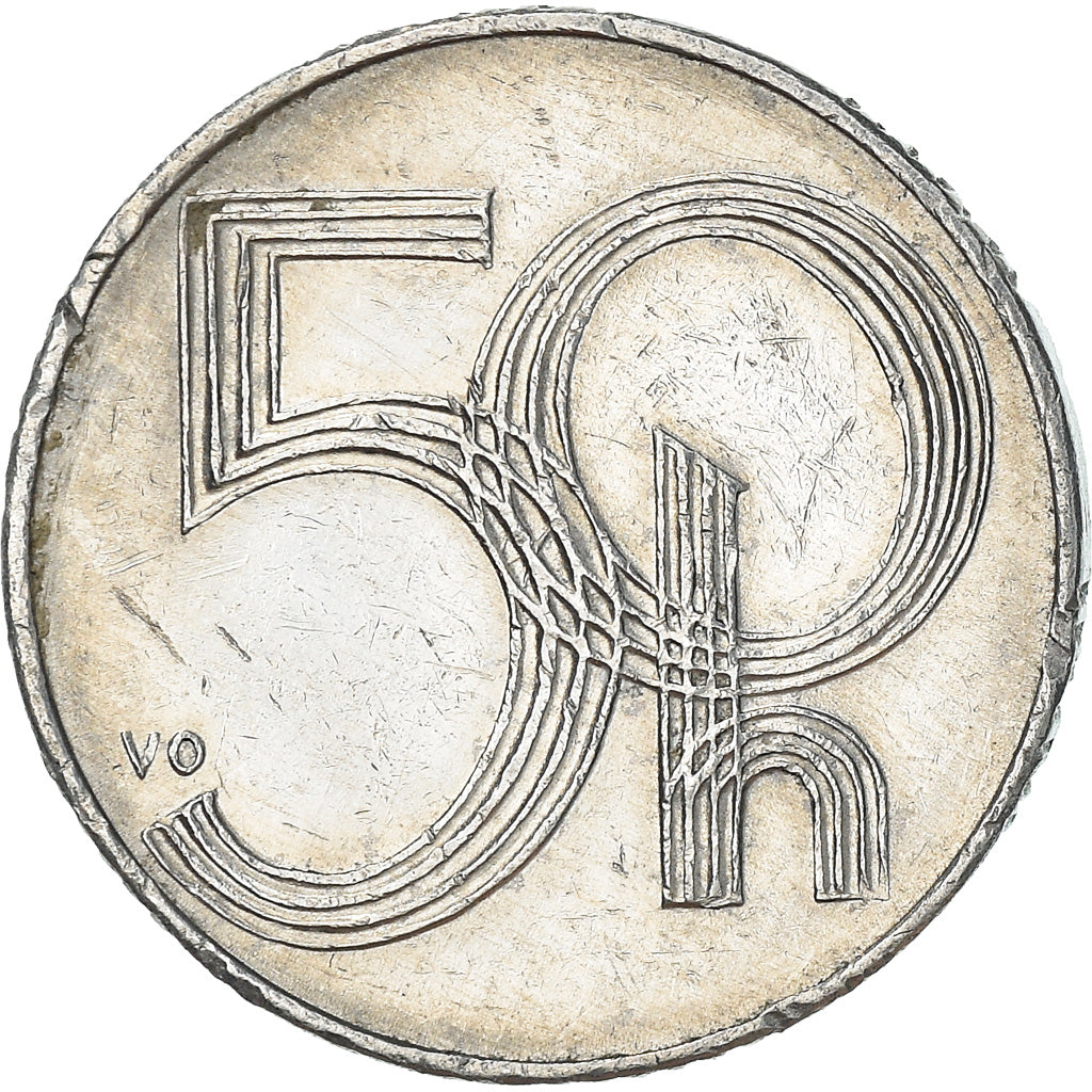 Moneda, República Checa, 50 Haleru, 1994, BC+, Aluminio, KM:3.1