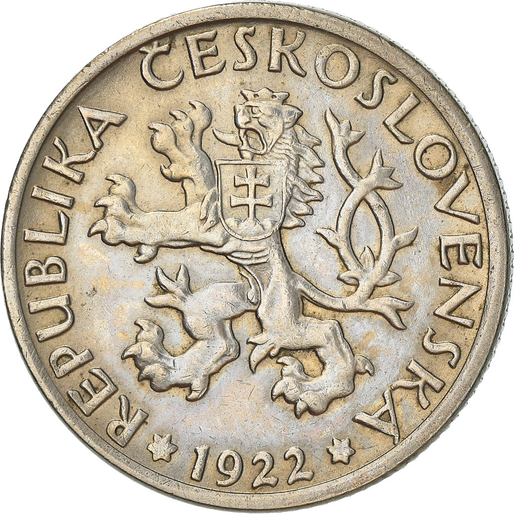 Münze, Tschechoslowakei, Koruna, 1922, SS+, Copper-nickel, KM:4
