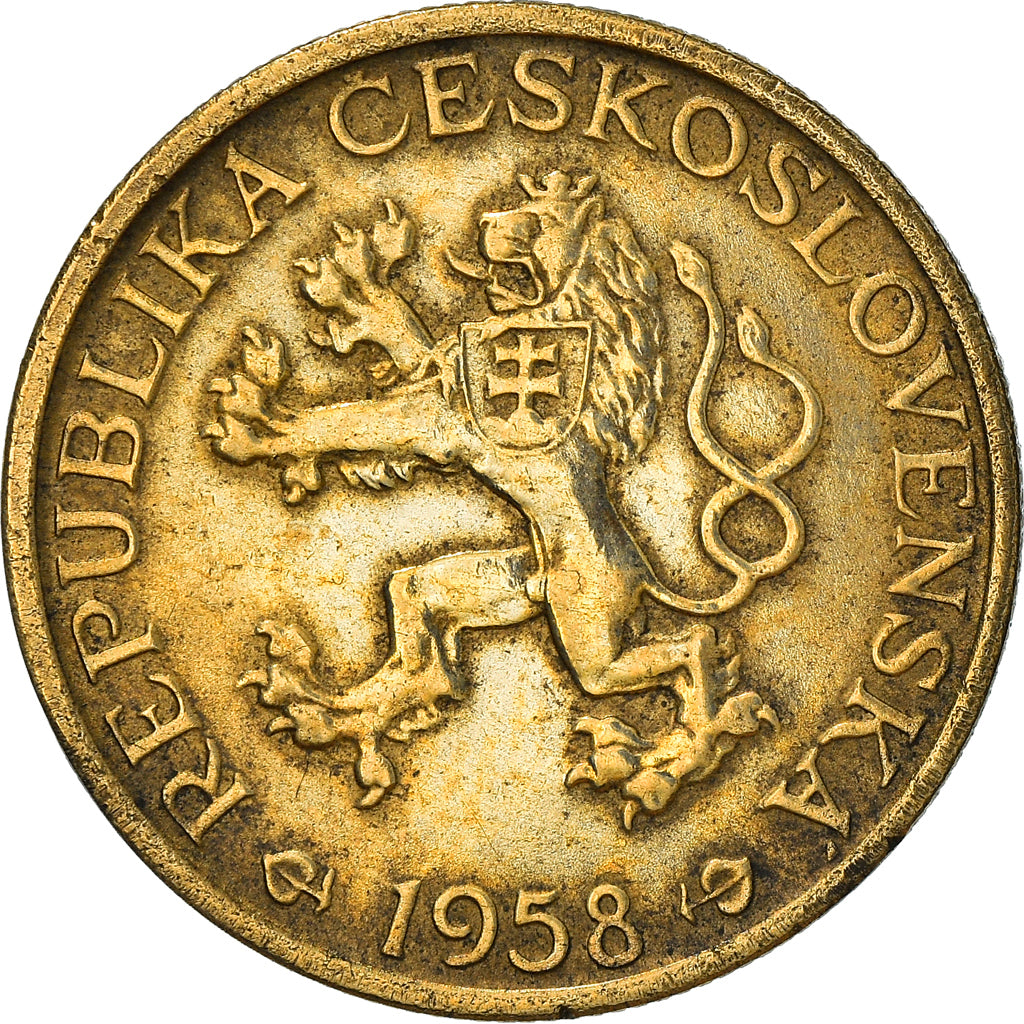 Moneta, Cecoslovacchia, Koruna, 1958, MB, Alluminio-bronzo, KM:46