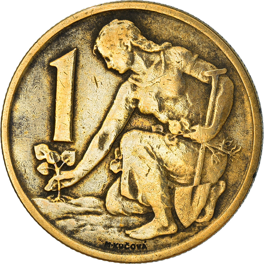 Münze, Tschechoslowakei, Koruna, 1965, S, Aluminum-Bronze, KM:50