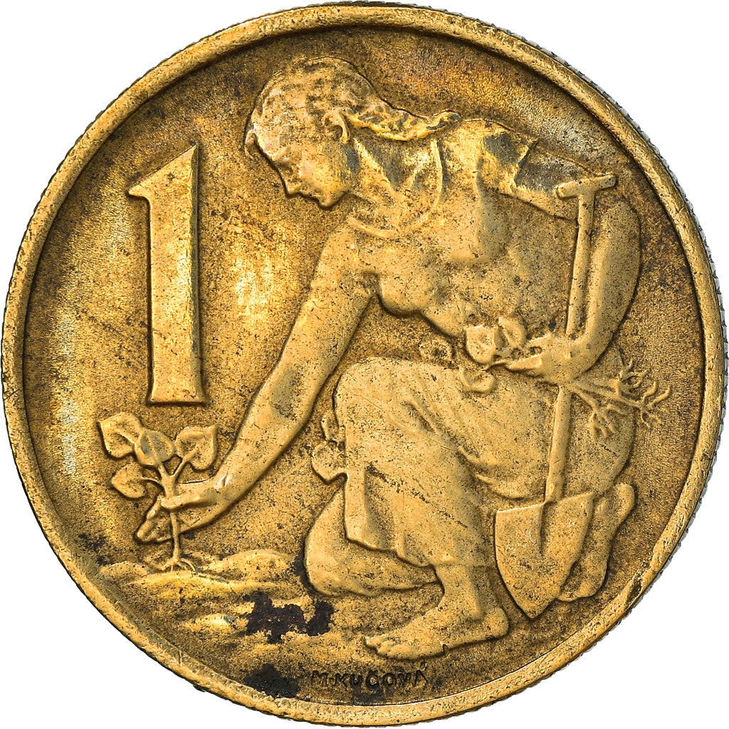 Moneta, Cecoslovacchia, Koruna, 1967, MB, Alluminio-bronzo, KM:50
