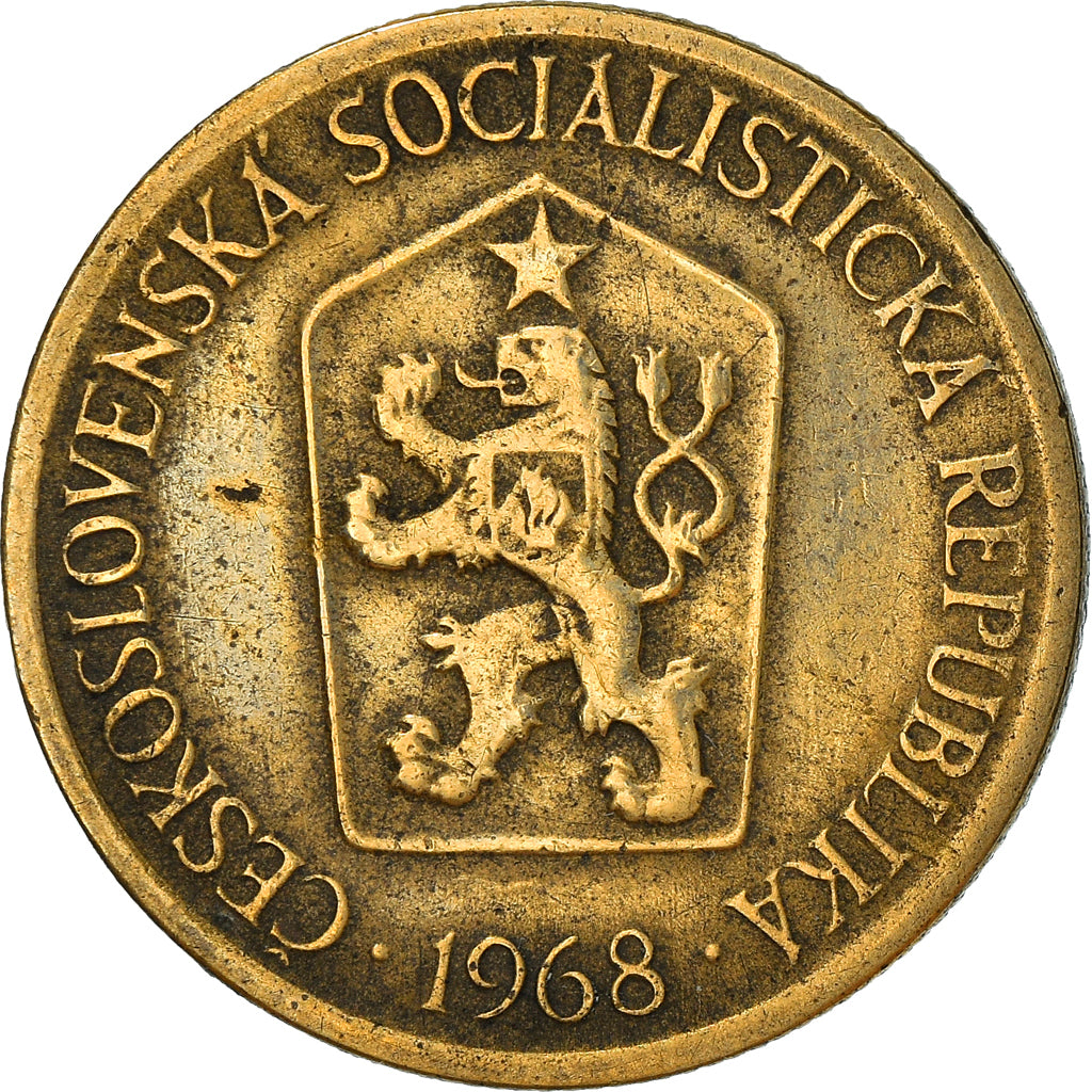 Münze, Tschechoslowakei, Koruna, 1968, S+, Aluminum-Bronze, KM:50