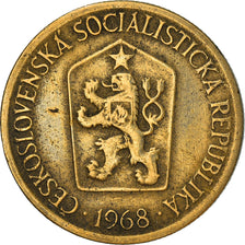 Münze, Tschechoslowakei, Koruna, 1968, S+, Aluminum-Bronze, KM:50