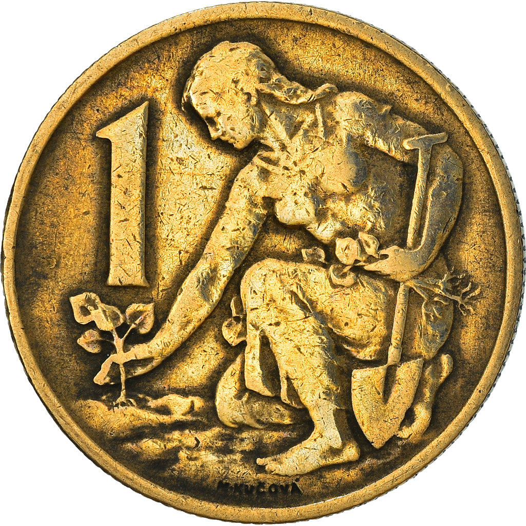 Münze, Tschechoslowakei, Koruna, 1969, S+, Aluminum-Bronze, KM:50